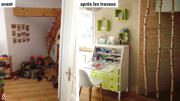 Décoration d’une chambre d’enfant avant/après © OrangeFizz