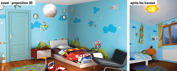 Chambre d’enfant avant/après © OrangeFizz
